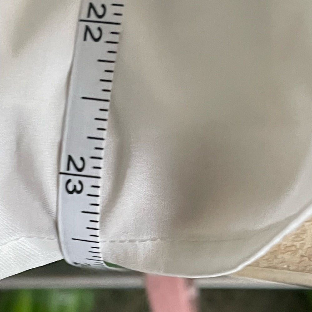 Woman’s Evening blouse Adrianna Papel cream 12 ruffle collar rhinestone buttons - Picture 12 of 13